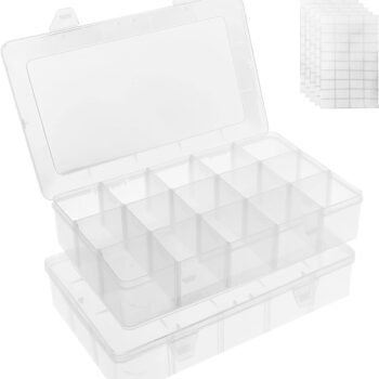 15-Compartment Clear Plastic Storage Box