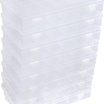 Clear plastic storage box